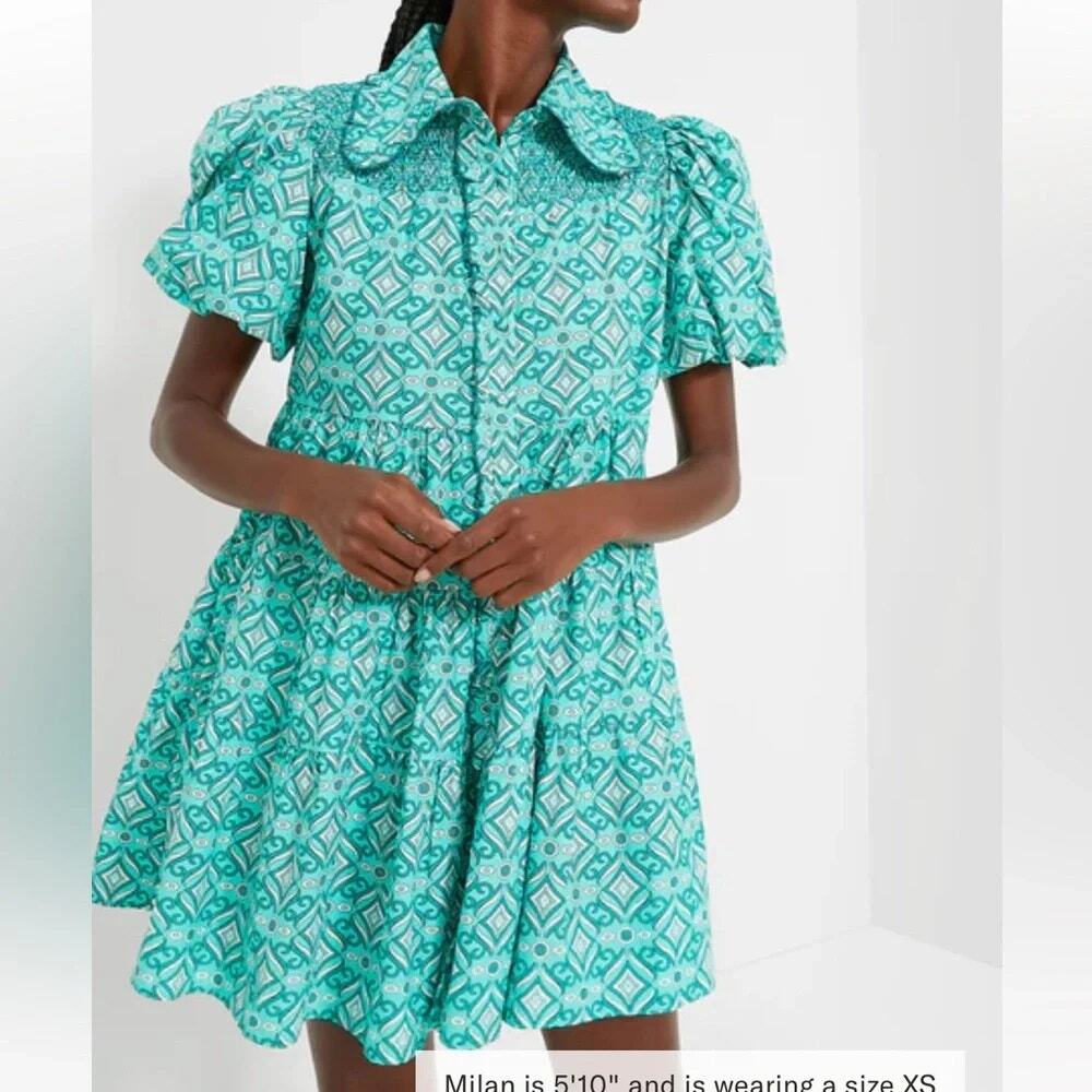 HYACINTH HOUSE Mint Green Geo Floral Graham Mini Dress Size XXS (fits XS) NWT